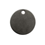 Mærkeskilt Ø32 mm rustfrit stål med Ø4 mm hul (10 stk)